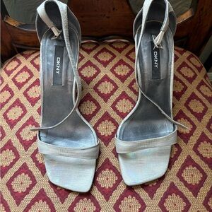 DKNY Iridescent Square Toe Heels 7